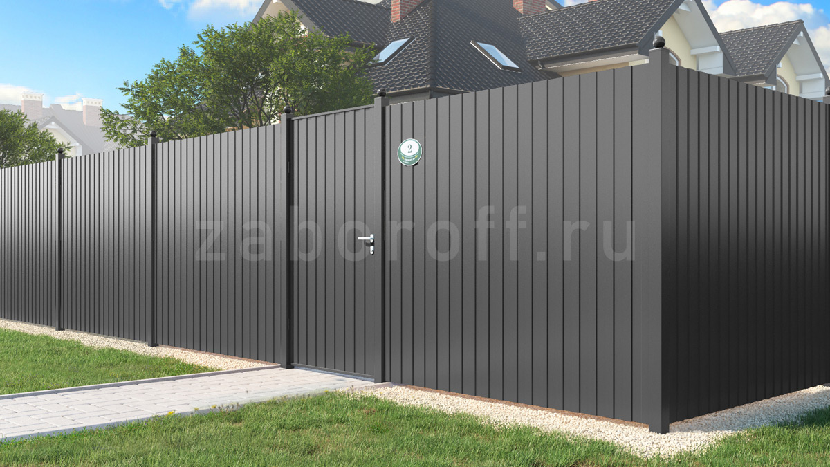 Забор из профнастила комбинированный