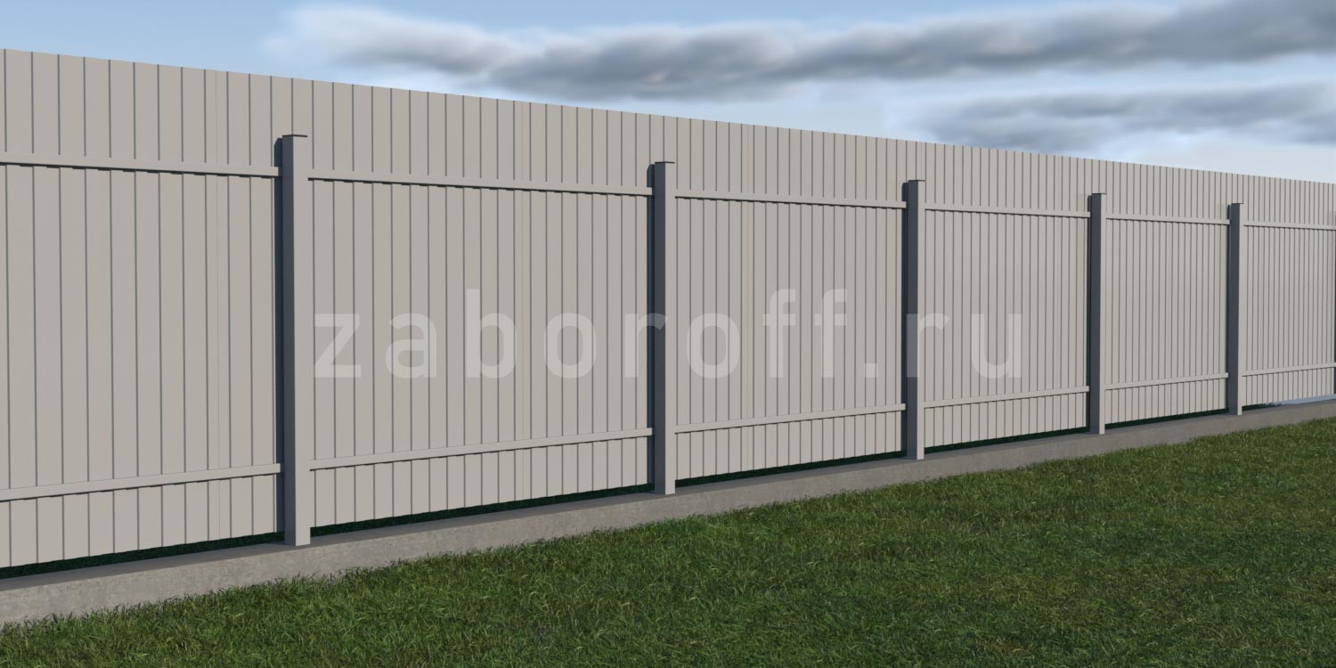 Забор из профнастила на ленточном фундаменте под ключ