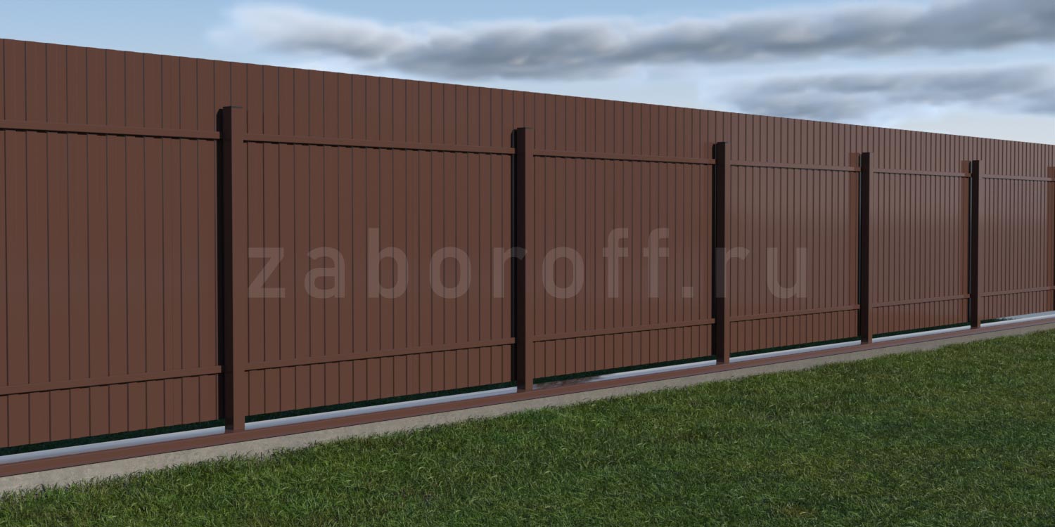 Забор из профнастила С-8 купить с установкой в Москве