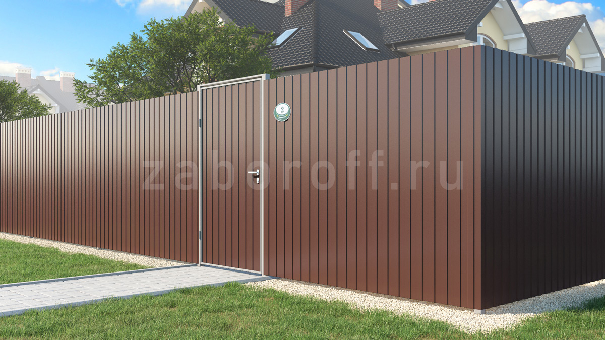 Забор из профнастила с двухсторонним покрытием ПРЕМИУМ под ключ