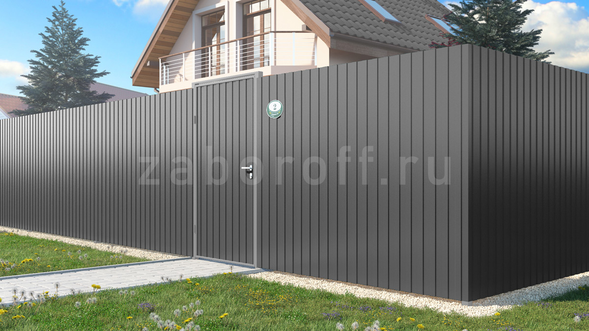 Забор из двухстороннего профнастила ОПТИМА+