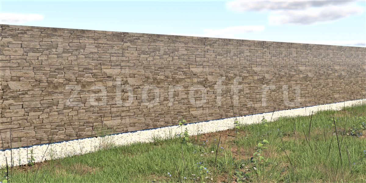 Недорогой забор из профлиста под камень