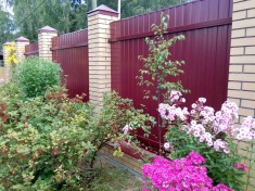 Забор 2,2 м из профнастила С20 горизонтальный в рамке  для дачи