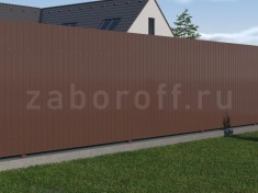 Забор из профнастила с металлическими столбами