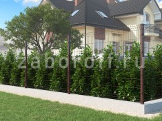 3Д забор на фундаменте