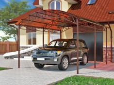 Навес арочный для 1 авто 4х5, примыкающий к дому.