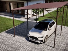 Односкатный навес из профлиста 4х5 Односкатный навес из профлиста 4х5