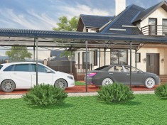 Арочный навес 4х10 м (для 2 авто) Арочный навес 4х10 м (для 2 авто)