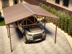 Двухскатный навес 4х5 м (для 1 авто)