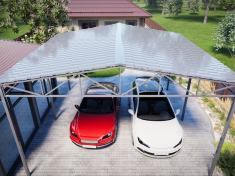 Двухскатный навес 6х6 м (для 2 авто)