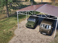 Двухскатный навес 6х6 м (для 2 авто) Двухскатный навес 6х6 м (для 2 авто)