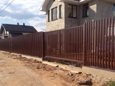 Распашные ворота из евроштакетника (высота 2 м)