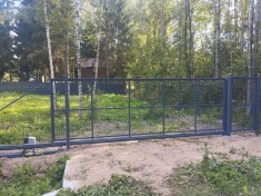 Откатные ворота из 3Д сетки механические на в/с