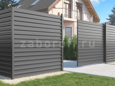 Забор из профнастила ПРЕМИУМ с откатными воротами