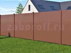 Секционный забор из одностороннего профнастила 