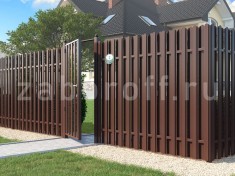 Забор шахматка из П-образного евроштакетника двухсторонний ОПТИМА+ Забор шахматка из П-образного евроштакетника двухсторонний ОПТИМА+