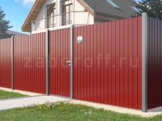 Секционный забор из двухстороннего профнастила для дачи