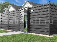 Забор горизонтальный из штакетника двухсторонний в секциях ПРЕМИУМ Забор горизонтальный из штакетника двухсторонний в секциях ПРЕМИУМ