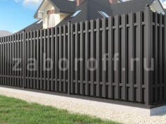 Забор шахматка из евроштакетника в секциях на фундаменте 380х400 ПРЕМИУМ+ Забор шахматка из евроштакетника в секциях на фундаменте 380х400 ПРЕМИУМ+