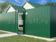 Забор из зеленого профнастила  RAL 6005 с односторонним  покрытием 