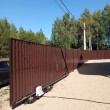 Откатные ворота из евроштакетника с обшивкой Шахматка автоматические на в/с
