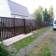 Откатные ворота из евроштакетника механические на в/с