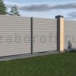 Горизонтальный забор из профнастила с кирпичными столбами под ключ