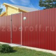 Забор из красного профнастила односторонний RAL 3005 вишня дешево