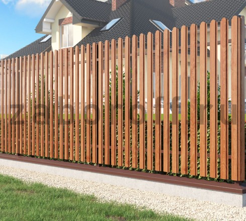 Забор из штакетника под дерево на ленточном фундаменте 250х400 мм