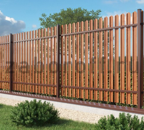 Забор из штакетника под дерево на ленточном фундаменте 250х400 мм