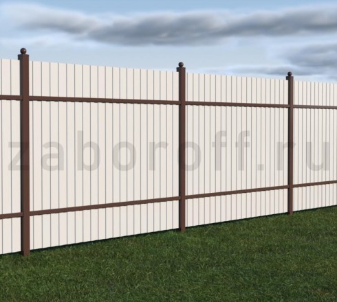 Секционный забор из профлиста под камень красивый