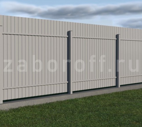 Забор из профнастила с металлическими столбами