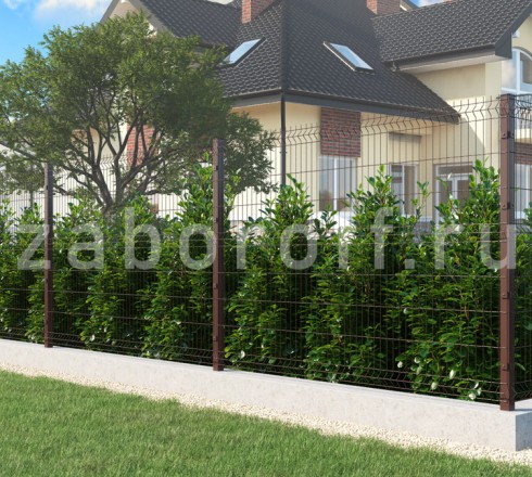 3Д забор на фундаменте