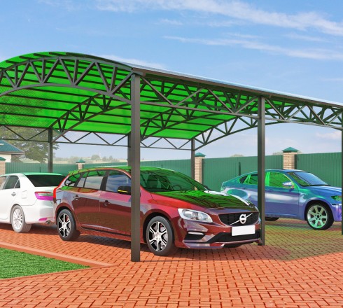 Навес арочный для 2 авто 6х10 м