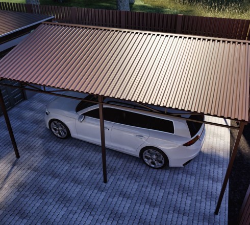 Двухскатный навес для 1 авто  4х5м (у ворот)
