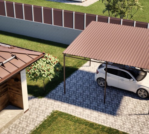 Односкатный навес из профлиста 4х5