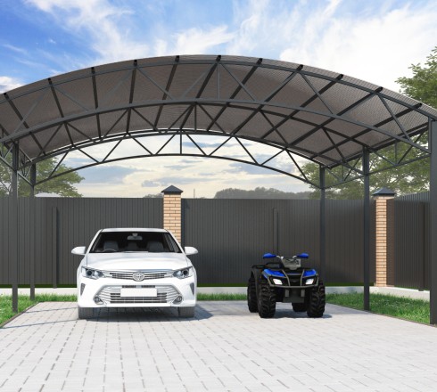 Арочный навес 6х6 м (для 2 авто) Арочный навес 6х6 м (для 2 авто)