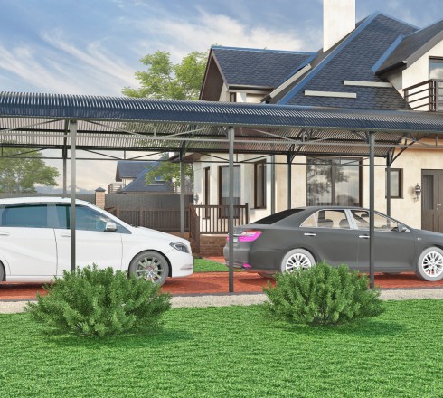 Арочный навес 4х10 м (для 2 авто)