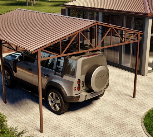 Двухскатный навес 4х5 м (для 1 авто) Двухскатный навес 4х5 м (для 1 авто)