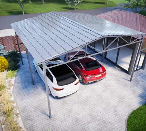 Двухскатный навес 6х6 м (для 2 авто)