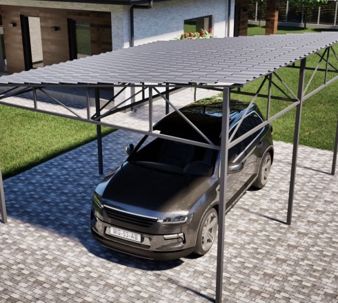 Односкатный навес 4х5 м(для 1 авто)