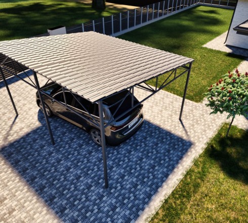 Односкатный навес 4х5 м(для 1 авто)