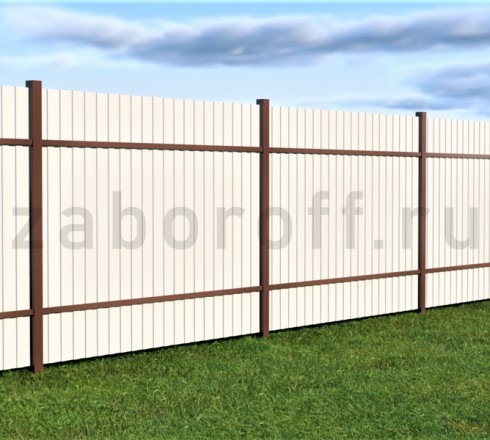 Забор из профнастила под дерево секционный