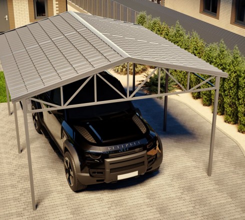 Двускатный навес 4х5, металлочерепица