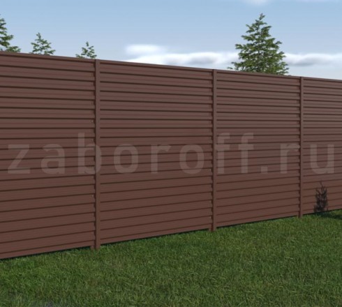 Забор из профнастила С20 горизонтальный ЭКОНОМ недорого
