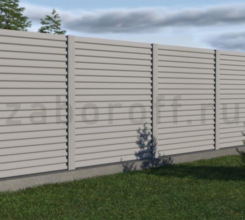 Забор из профнастила  горизонтальный на ленточном фундаменте