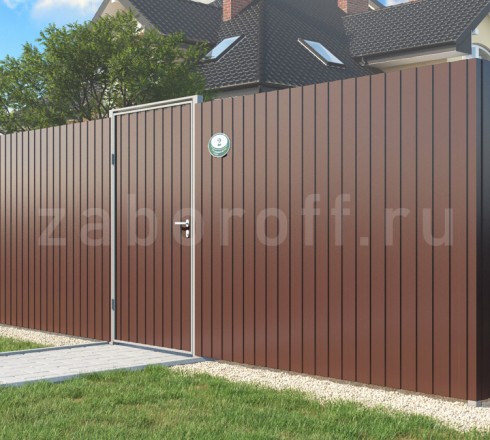 Забор из профнастила с двухсторонним покрытием ПРЕМИУМ под ключ