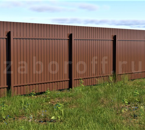 Забор из профнастила с двухсторонним покрытием ПРЕМИУМ под ключ