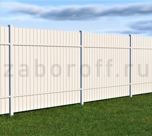 Секционный забор из одностороннего профнастила недорого