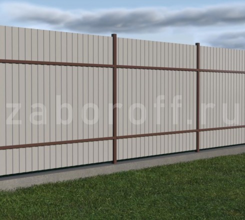 Забор из профнастила С8 в секциях на ленточном фундаменте